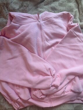 Blogilates Women's Pink Full-Zip Marshmallow Hoodie